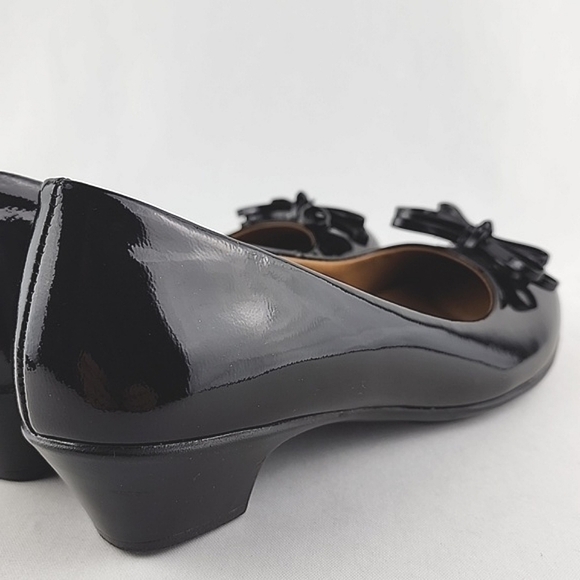 Sofft Eüro Soft Black Patent Leather Heeled Ballerinas Pump Size 6M - Picture 6 of 16